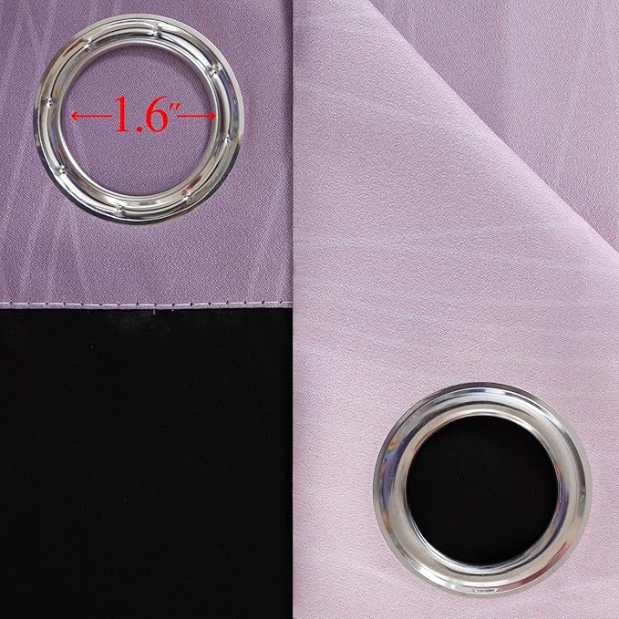 Pink&Purple Curtains 63 Inch Length 2 panels, Full Light Blocking Ombre Blackout Curtains for Kids Room, Thermal Insulated Noise Reducing Gradient Blackout Curtains for Girls boys Bedroom, 42x63 Inch