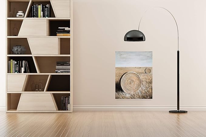 Yihui Arts Rustic Canvas Wall Art Hand Painted Hay Bales Pictures Modern Abstract Vintage Oil Paintings Vertical Artwork for Living Room Bedroom Bathroom Decor