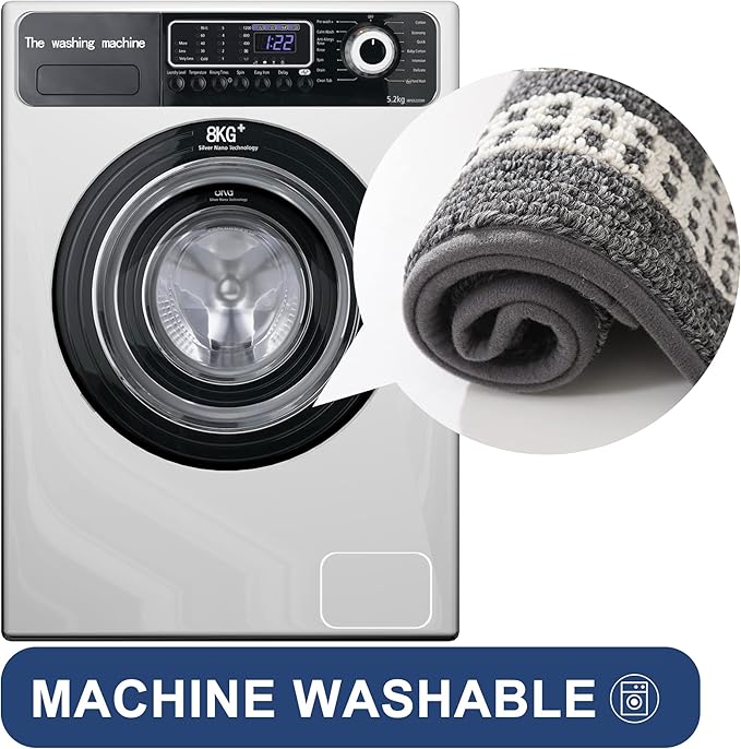 COSY HOMEER Kitchen Rugs Non-Slip 20x30/20x48 Inch Thick Polypropylene Standing Mat for Home Machine Washable, Black