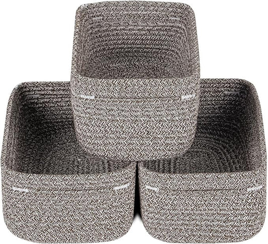 CubesLand Woven Basket for Organizing/Storage,Cube Shelf Closet Storage Baskets Bins,Long-lasting &Skin-friendly Toy Storage Basket,Stylish Room Decor Basket,Rope Basket,Mixed Brown Basket for Shelves