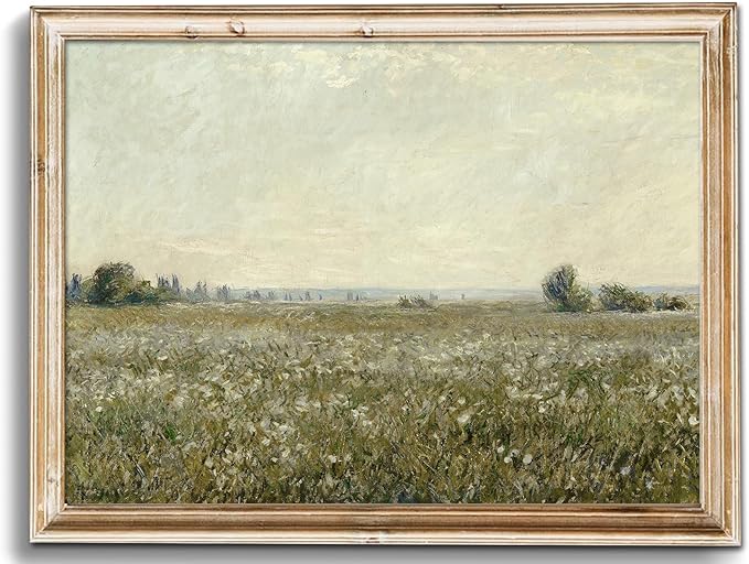 uniro Vintage Landscape Wall Art Prints, Bedroom Living Room Wall Painting Canvas Prints Soft Green Landscape Oil Painting, Rustic Spring Wall Decor, Vintage Art Pictures for Bathroom Office Gallery Farmhouse Wall Decor( 8" x 10"-UNFRAMED)
