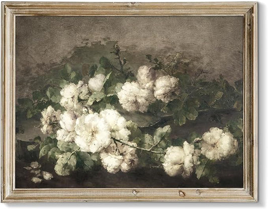 RETRART Vintage Wall Art, Vintage Floral Wall Art Prints - Vintage Flower Pictures Decor Aesthetic - 8" x 10" Unframed Canvas Prints for Bedroom Living Room Bathroom Wall Decor