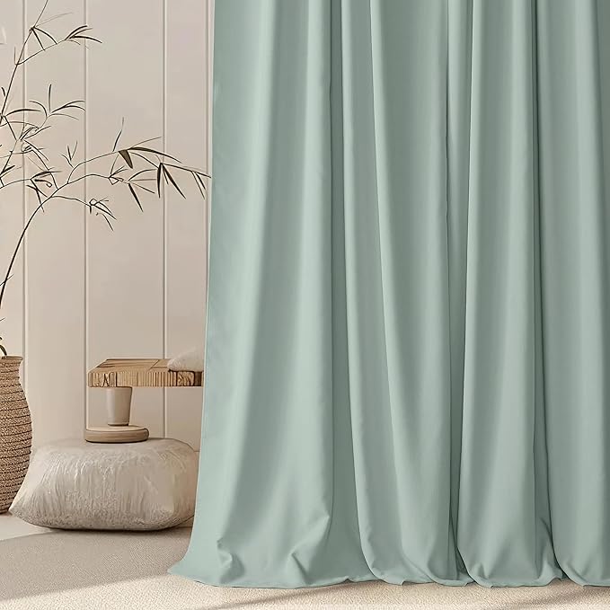 StangH Blue Blackout Curtains for Living Room, Slate Blue Heavy Thick Window Decor Back Tab Thermal Insulated Privacy Assured Drapes for Bedroom Boys Office, W52 x L96, 2 Panels