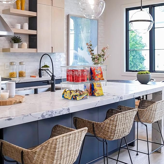 Sorbus Medium Clear Plastic Storage Bins with Lids, Clear Stackable Storage Bins, Laundry Room Organizer Bins, Office, Classroom, Playroom, Bathroom, Laundry Room Organization and Storage (2 Pack)