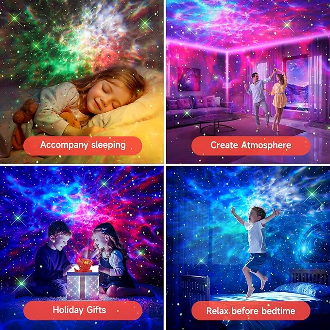 Dinosaur Night Light Projector,22 White Noises+316 Color Modes Galaxy Projector for Bedroom, Bluetooth Speaker Star Projector Light Projector for Bedroom, Star Projector Galaxy Light Projector