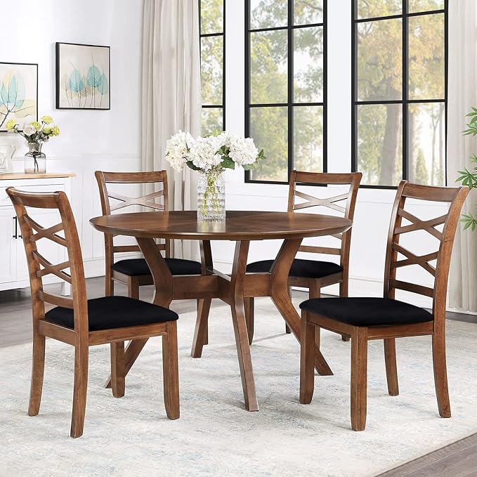 Smiry Velvet Seat Covers for Dining Room Chair Set of 2, Stretch Fit Removable Washable Chair Seat Cushion Protector Slipcovers with Ties, Black