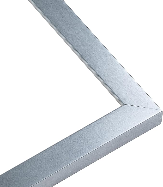 10x15 Frame Silver Wood with White Mat | 12x17 Frame Matted to 10x15 | Display Your Picture Under UV Acrylic Shatter Guard Front, with Foam Board Backing and Wall Hanging Hardware - Solid Pine Frame