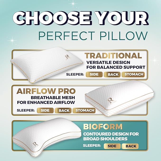 Royal Therapy King Memory Foam Pillow, Adjustable Shredded Odor-Free Pillow for Neck & Shoulder Pain Relief, Support for Back, Stomach, Side Sleepers