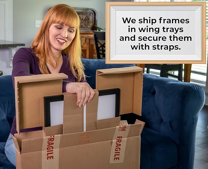 10x60 Frame Black Solid Pine Wood Picture Frame | 0.75 Inches Wide Moulding | Interior Frame Depth 0.5 Inches | Complete with UV Acrylic, Foam Board Backing & Hanging Hardware