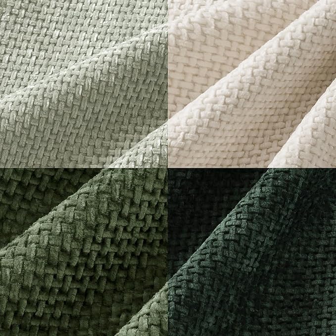 MIULEE Pack of 4 Couch Throw Pillow Covers 20x20 Inch Neutral Green Soft Decorative Chenille Pillow Covers Farmhouse Accent Cushion Covers for Boho Home Decor Spring Sofa Bedroom Living Room