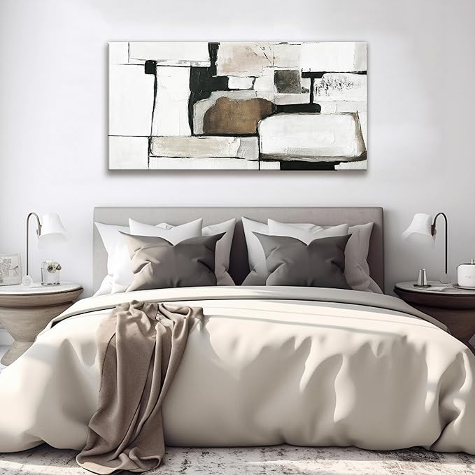 Tsomzxng Canvas Art Wall Decor Abstract Wall Art For Living Room Modern Canvas Abstract Wall Decor Prints Pictures Wall Brown Grey Wall Art For Hotel Home Wall Artwork 24x48 Inch