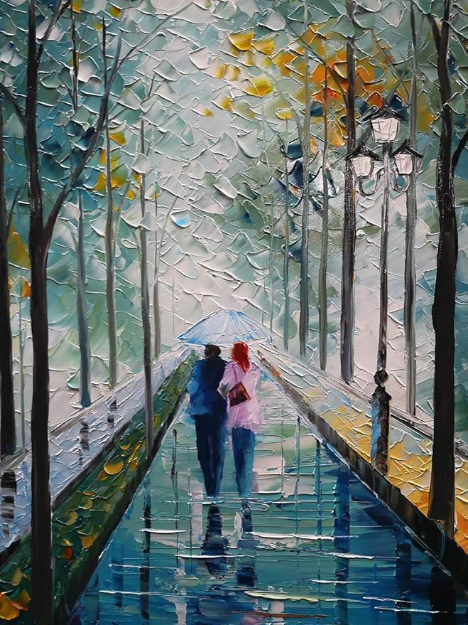 Tyed Art- Landscape Oil Painting On Canvas Textured Tree Abstract Contemporary Art Wall Paintings Handmade Painting Home Office Decorations Canvas Wall Art Painting 24x48inch