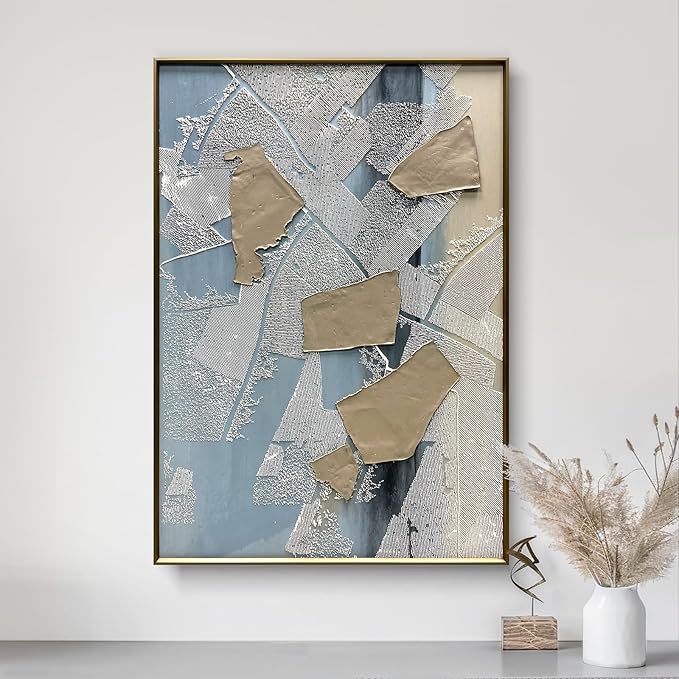 BrightA Large Framed Canvas Wall Art for Living Room and Bedroom Black and White Abstract Canvas Painting Wall Decor with Gallery Style 27.6"x39.3"