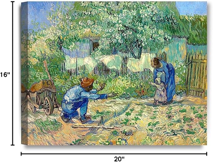DECORARTS - First Steps, after Millet. Vincent Van Gogh Reproductions. Giclee Print for Wall Decor. 16x20