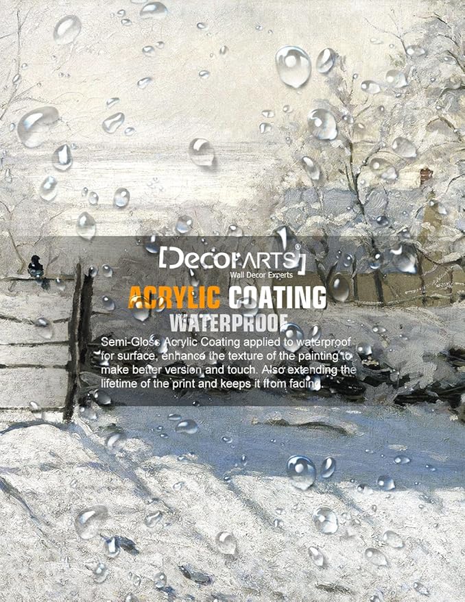 DECORARTS - The Magpie, Claude Monet Art Reproduction. Giclee Canvas Prints Wall Art for Home Decor 20x16