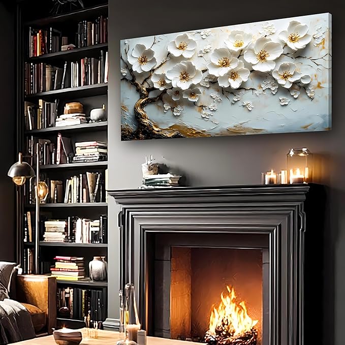 Abstract Wall Art Canvas Print Tree of Life Painting Flower Painting Decor Paintings Modern Style Living Room Bedroom Office Home Kitchen Decor Nature Landscape Artwork Wooden Frame 20x40 inch