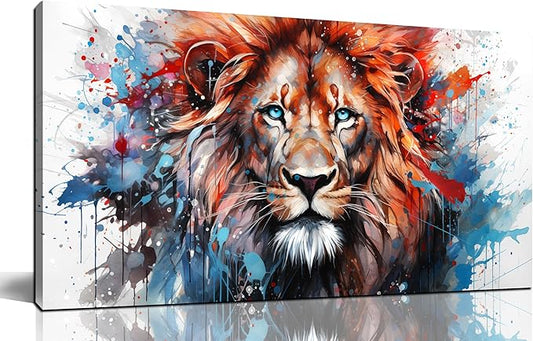 ZHAOSHOP Lion Pictures Wall Decor for Living Room - Colorful Wall Art for Office - Teen Room Decor Ready to Hang Size 20" x 40"