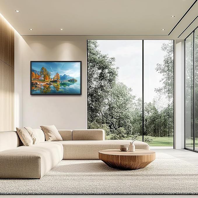 Lovira Lake Landscape Large Wall Art Nature Scenery Canvas Wall Decor Pictures Prints Painting Framed Modern Artwork for Living Room Bedroom Bathroom Kitchen Office 24"x36"