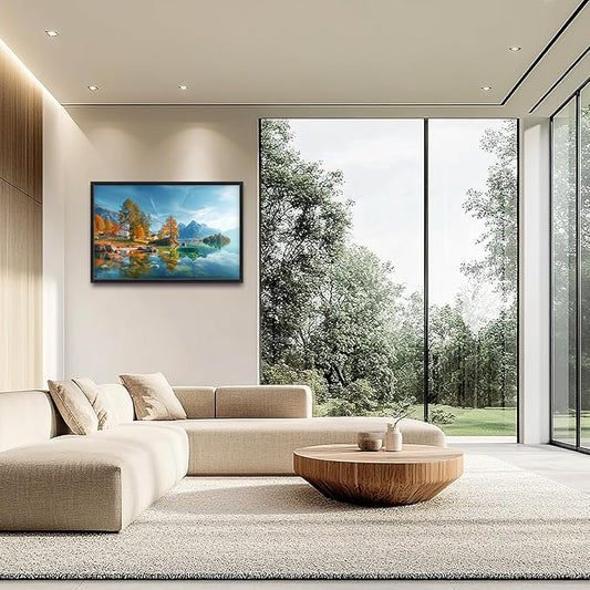 Lovira Lake Landscape Large Wall Art Nature Scenery Canvas Wall Decor Pictures Prints Painting Framed Modern Artwork for Living Room Bedroom Bathroom Kitchen Office 24"x36"