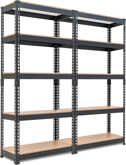 HOMEDANT 28"W x 12.3"D x 59.5"H 5-tier Boltless Metal Shelving Unit Adjustable Garage Storage Utility Rack Heavy Duty Shelves Organization Multipurpose Shelf Warehouse Kitchen Living Room pantry 2Pack