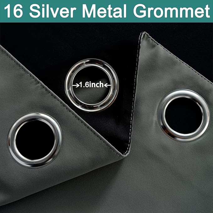 Yakamok Extra Wide Blackout Full Shading Curtains for Patio Door, Thermal Backing Sliding Glass Door Drape, Privacy Assured Window Treatment, Room Divider Curtains,Dark Grey, W100 x L108, 1 Panel