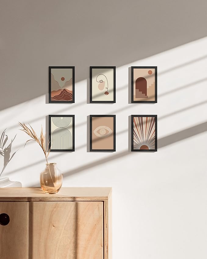 HAUS AND HUES 4x6 Black Oak Wood Photo Frame Set - Bulk Gallery Set - Premium Picture Frames for Stylish Photo Gallery Wall - Ideal for Home & Office Decor