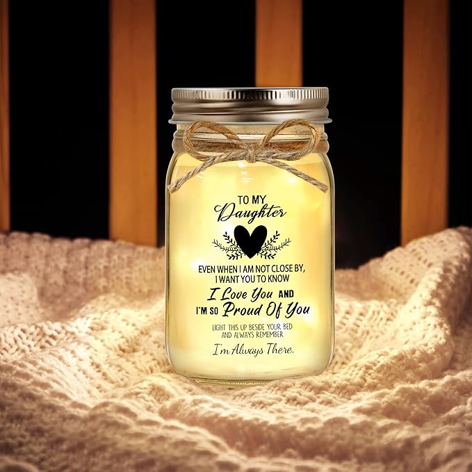 Gift for Daughter, Daughter Gifts from Mom, Daughter Birthday Gifts from Mom Dad, Mother Daughter Gift, Christmas Daughter Gift Mother's Day Daughter Gift Graduation Decorative Jar Light Night