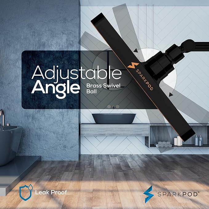 SparkPod Shower Head - High Pressure Rain - Premium Quality Luxury Design - 1-Min Install - Easy Clean Adjustable Replacement for Your Bathroom Shower Heads (Vintage Oil Rubbed Bronze, 8 Inch Square)