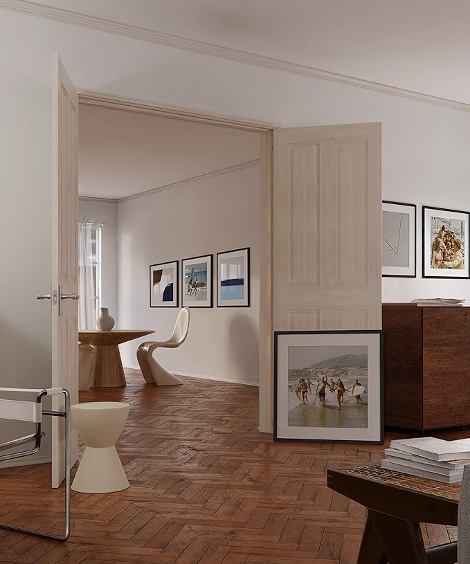 HAUS AND HUES Solid Oak Wood 20”x20” Picture Frames Matted to 16”x16” Set of 6-20x20 Black Square Frames for Gallery Wall, Square Picture Frames, 20 x 20 Wood Picture Frames with Mat