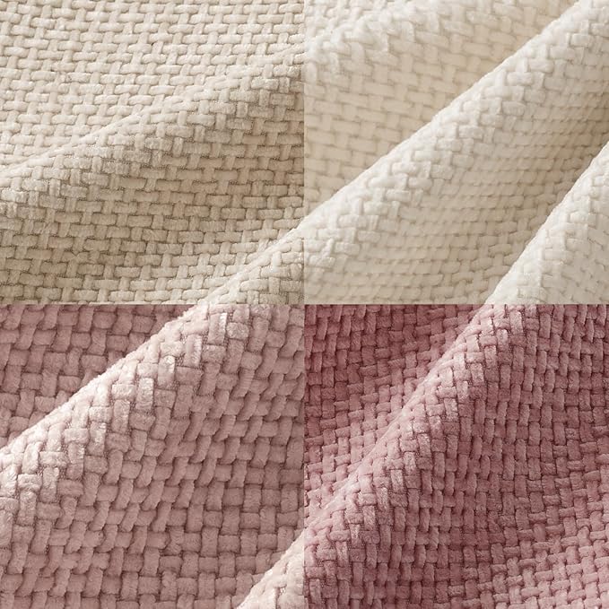 MIULEE Pack of 4 Couch Throw Pillow Covers 16x16 Inch Neutral Pink Cute Decorative Chenille Pillow Covers Farmhouse Boho Accent Cushion Covers for Coquette Room Decor Spring Sofa Bedroom Living Room