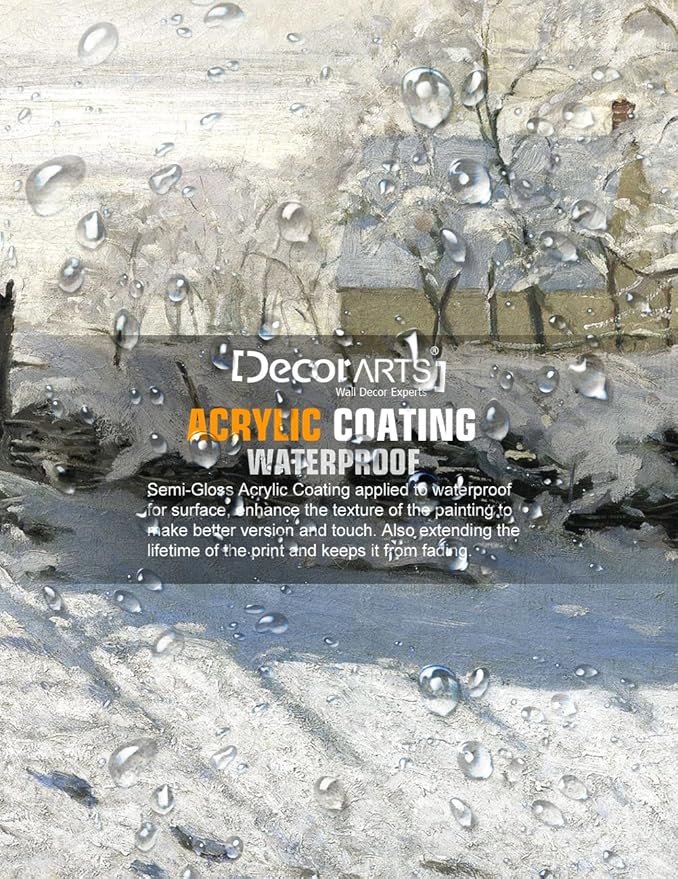 DECORARTS - The Magpie, Claude Monet Art Reproduction. Giclee Canvas Prints Wall Art for Home Decor 24x20