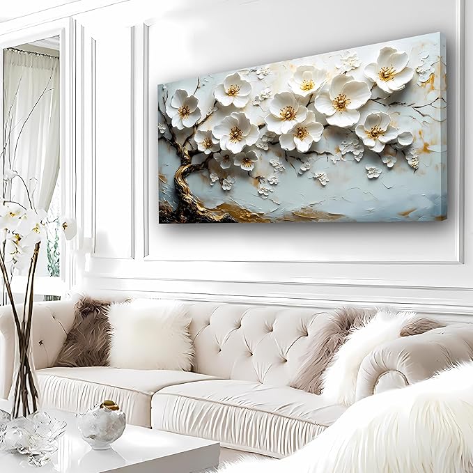 Abstract Wall Art Canvas Print Tree of Life Painting Flower Painting Decor Paintings Modern Style Living Room Bedroom Office Home Kitchen Decor Nature Landscape Artwork Wooden Frame 20x40 inch