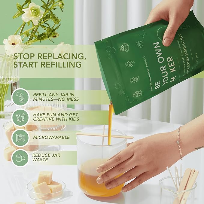 Midnight Jasmine Beeswax Candle - Nostalgic Soft Jasmine with Pink Pepper & Vanilla - Subtle & Refreshing - 90+ Hours of Clean & Non-Toxic Burn - Hand-Drawn Jar - Perfect Unique Gift - 15 OZ