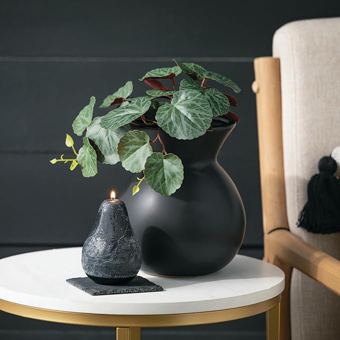 Sullivans Ceramic Black Matte Vase, Modern Home Decor, 8.25 inches, Kitchen, Living Room, Office Decor, Versatile Indoor Decoration