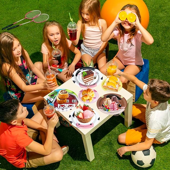 180Pcs Farm Animals Party Supplies Paper Plates and Napkins Serve 60 Disposable Tableware Set for Birthday Party Decorations Game Day Family School Holiday Sports Events