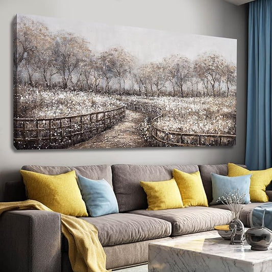 GAIDUOMAI Large Canvas Artwork Tree Pictures Wall Decor Flower Painting Vintage Botanical Wall Prints for Living Room Bedroom Kitchen 29"x58" Home Decor