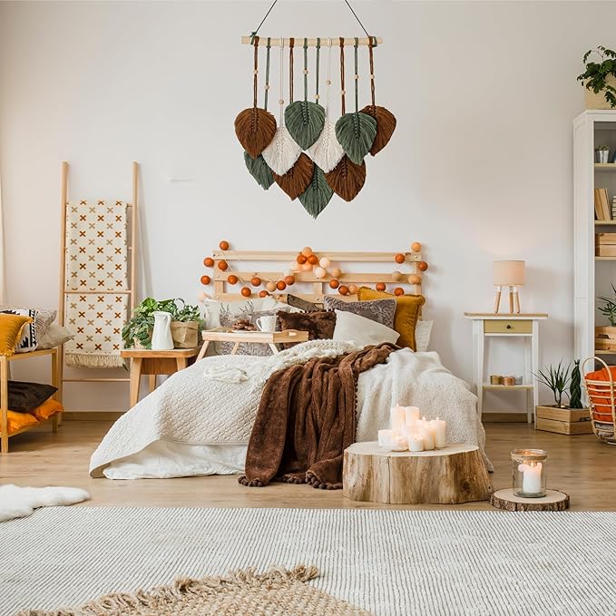 Boho Wall Decor - Large Macrame Wall Hanging - Boho Bedroom Wall Decor - Wall Tapestry For Bedroom - 17x23 inches