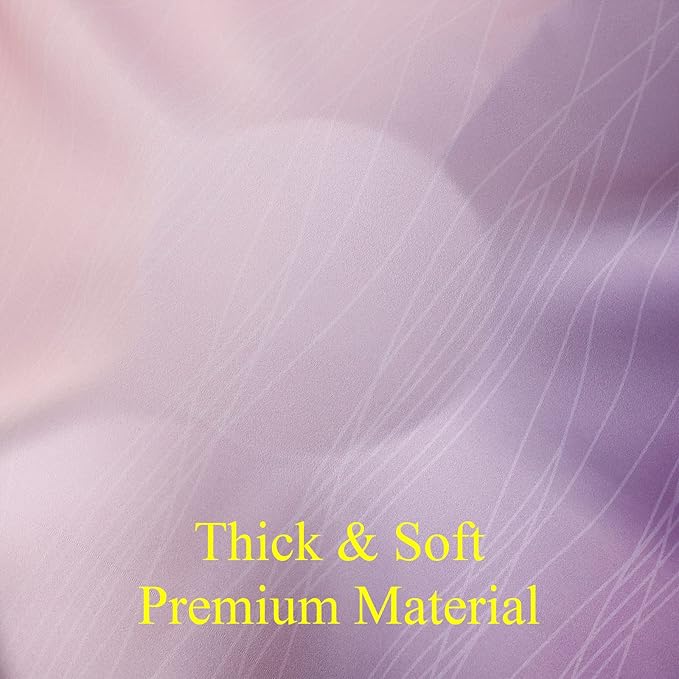 Ombre Pink and Purple Blackout Curtains 96 Inches Long, Full Room Darkening Curtains for Girls Room,Grommet Thermal Insulated Gradient Drapes, Light Blocking Curtains for Bedroom,52x96 Inch, 2 Panels