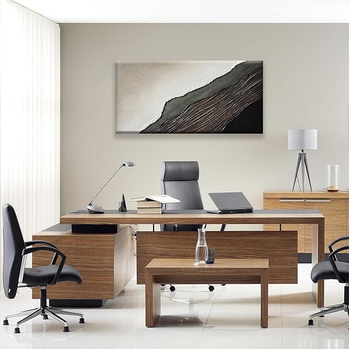 Tsomzxng Abstract Canvas Art Wall Decor Brown Black Wall Art Painting Abstract Art Prints Minimalist Decor Artwork For Bedroom Kitchen Office Bathroom Wall Artwork 20"×40"