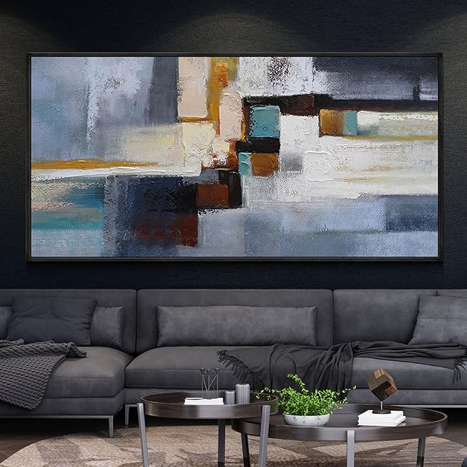 KLAKLA Large Canvas Wall Art - Modern Abstract Picture Artwork for Wall Black Frame Wall Art for Living Room Bedroom Office Painting Art