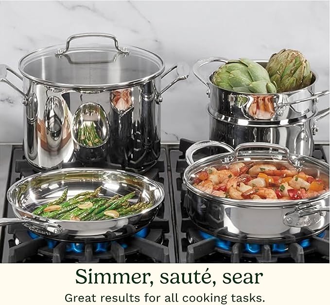 Cuisinart 77-11G Stainless Steel 11-Piece Set Chef's-Classic-Stainless-Cookware-Collection