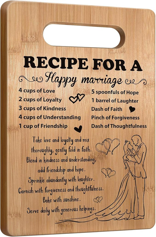Wedding Gift for Couple 2025, Bridal Shower Gifts for Bride and Groom Engagement, Happy Marriage Cutting Board, Gifts for Wedding Shower, Newlywed Mr and Mrs Gifts Bride to Be Gifts