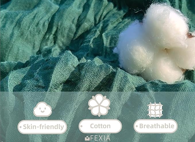 FEXIA 3 Pack Emerald Green Christmas Cheesecloth Table Runner 35x120 Inches for Baby Shower Decoration Gauze Rustic Table Runner Wedding Party Engagement Bridal Shower Decoration