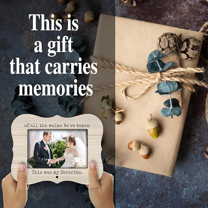 Wedding Photo Frames - This Was My Favorite - Wedding Gifts For Newlyweds, 2025 Wedding Minimalist Wood Picture Frame, Placeable 4 x 6 horizontal photo, for Home Bedroom Decoration - A11