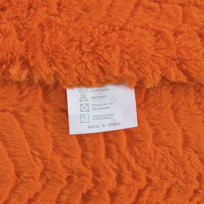 YUSOKI Luxury Faux Fur Twin XL Blanket for Twin XL Bed 2 Layers,5.2lb,All Ages,Home Decoration Without Pillows(Burnt Orange,63"x90")