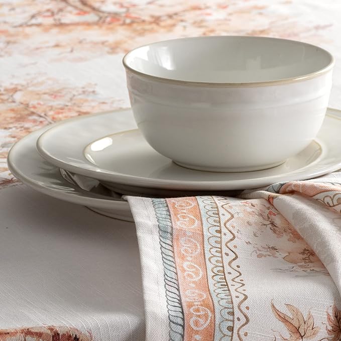 Maison d' Hermine Cloth Napkins Set of 4 100% Cotton Everyday Reusable Square Napkins Cloth Washable, Dinner, Party, Wedding, Restaurant (Giving Thanks, 20" x 20")