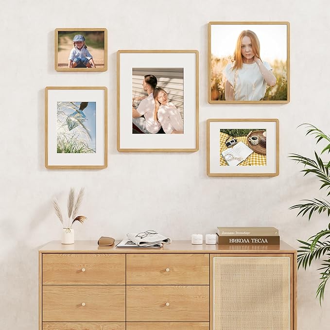 24x36 Poster Frame for Wall, 24 by 36 Picture Frame - Solid Oak Wood & Tempered Glass, Rustic 24 x 36 Wood Frame for Home Decor, 23x36 Picture Frame with Mat for 20x30, Natural Oak Color, 1 Pack