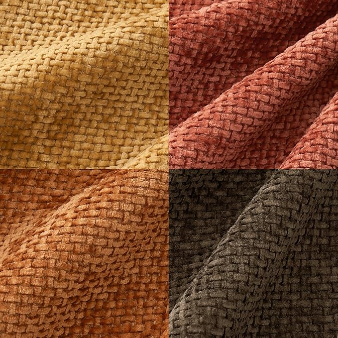 MIULEE Pack of 4 Fall Orange/Yellow Couch Throw Pillow Covers 18x18 Inch Yellow Green Soft Decorative Chenille Pillows Farmhouse Accent Cushions for Boho Home Decor Spring Sofa Bedroom Living Room