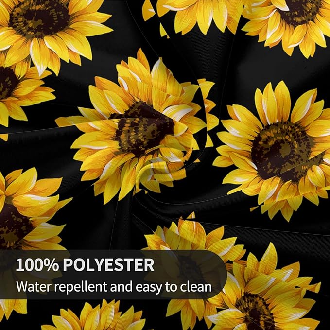 Kawani Sunflower Tablecloth Round 60 Inch Ruitic Yellow Floral Vinyl Table Cloth Waterproof Fabric Farmhouse Sun Flower Tablecloths Decorative for Holiday Home Party Wedding Picnic