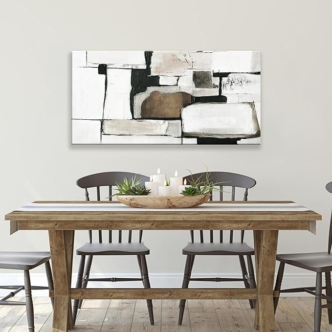 Tsomzxng Canvas Art Wall Decor Abstract Wall Art For Living Room Modern Canvas Abstract Wall Decor Prints Pictures Wall Brown Grey Wall Art For Hotel Home Wall Artwork 24x48 Inch